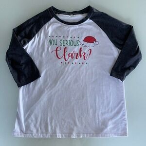 Christmas 3/4 Sleeve TShirt White & Gray